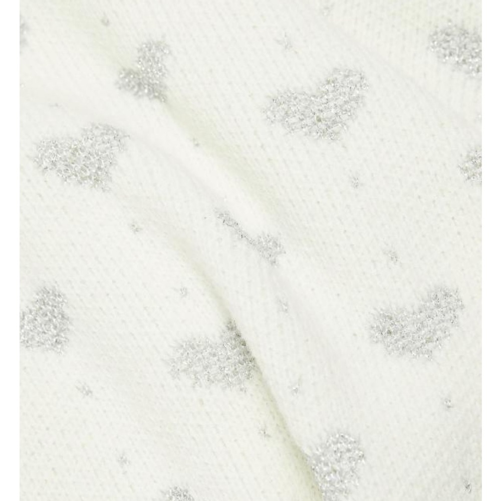 Splendid Cream V-Neck Sweater with Gray Heart Pattern - Picture 2 of 4